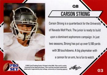 2021 Pro Set College Football - Gold #03 Carson Strong Back