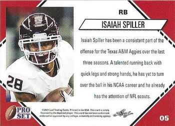 2021 Pro Set College Football - Red #05 Isaiah Spiller Back