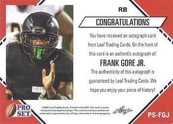 2021 Pro Set College Football - Autographs #PS-FGJ Frank Gore Jr. Back