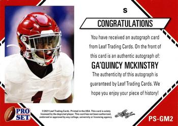 2021 Pro Set College Football - Autographs #PS-GM2 Ga'Quincy McKinstry Back