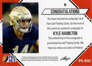 2021 Pro Set College Football - Autographs #PS-KH2 Kyle Hamilton Back
