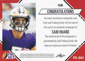 2021 Pro Set College Football - Autographs #PS-SH1 Sam Huard Back