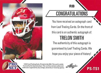 2021 Pro Set College Football - Autographs #PS-TS1 Trelon Smith Back