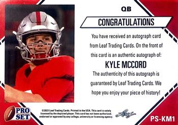 2021 Pro Set College Football - Autographs Gold #PS-KM1 Kyle McCord Back