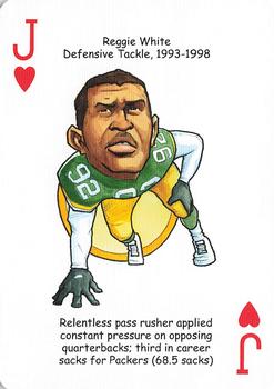 2021 Hero Decks Green Bay Packers Football Heroes Playing Cards #J♥ Reggie White Front