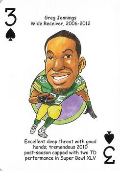 2021 Hero Decks Green Bay Packers Football Heroes Playing Cards #3♠ Greg Jennings Front