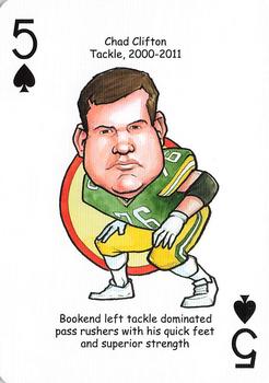 2021 Hero Decks Green Bay Packers Football Heroes Playing Cards #5♠ Chad Clifton Front