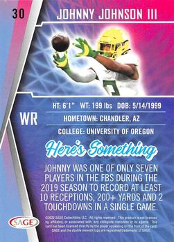 2022 SAGE - Gold #30 Johnny Johnson III Back