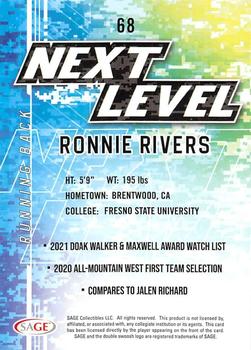 2022 SAGE - Gold #68 Ronnie Rivers Back