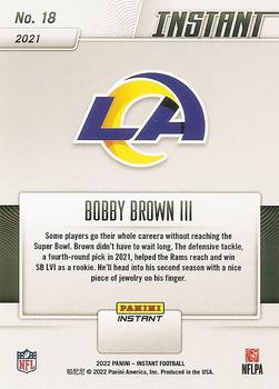 2021 Panini Instant Los Angeles Rams Super Bowl LVI Champions #18 Bobby Brown III Back