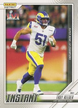 2021 Panini Instant Los Angeles Rams Super Bowl LVI Champions #19 Troy Reeder Front