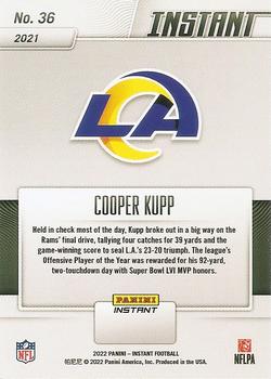 2021 Panini Instant Los Angeles Rams Super Bowl LVI Champions #36 Cooper Kupp Back