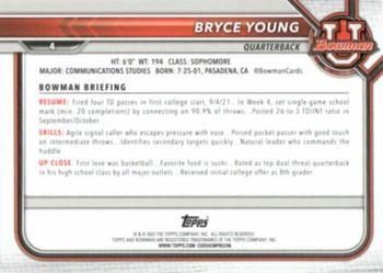 2021-22 Bowman University #4 Bryce Young Back