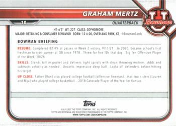 2021-22 Bowman University #10 Graham Mertz Back