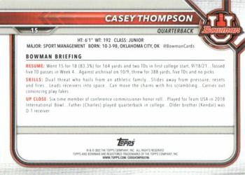 2021-22 Bowman University #15 Casey Thompson Back
