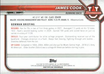 2021-22 Bowman University #19 James Cook Back