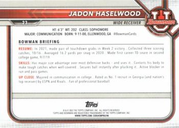 2021-22 Bowman University #23 Jadon Haselwood Back