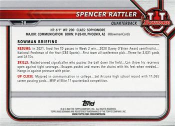 2021-22 Bowman University #28 Spencer Rattler Back