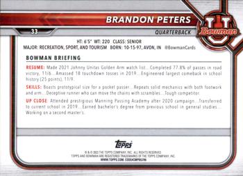 2021-22 Bowman University #33 Brandon Peters Back