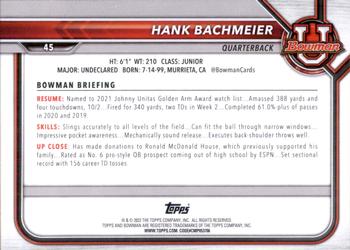 2021-22 Bowman University #45 Hank Bachmeier Back