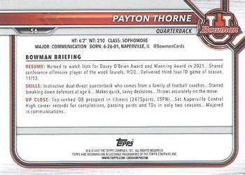 2021-22 Bowman University #56 Payton Thorne Back