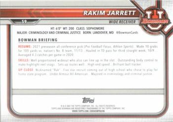 2021-22 Bowman University #59 Rakim Jarrett Back