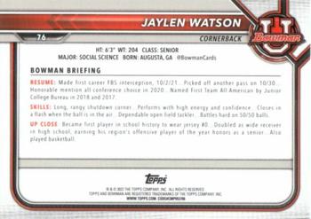 2021-22 Bowman University #76 Jaylen Watson Back