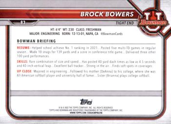 2021-22 Bowman University #83 Brock Bowers Back