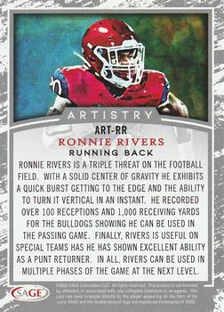 2022 SAGE - Artistry Silver #ART-RR Ronnie Rivers Back