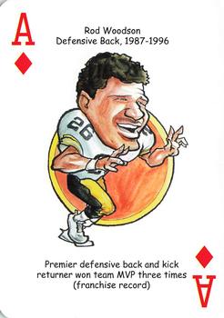 2011 Hero Decks Pittsburgh Steelers Football Heroes Playing Cards #A♦ Rod Woodson Front