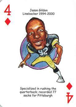 2011 Hero Decks Pittsburgh Steelers Football Heroes Playing Cards #4♦ Jason Gildon Front