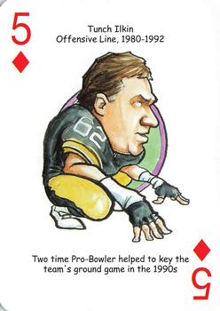 2011 Hero Decks Pittsburgh Steelers Football Heroes Playing Cards #5♦ Tunch Ilkin Front