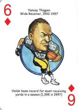 2011 Hero Decks Pittsburgh Steelers Football Heroes Playing Cards #6♦ Yancey Thigpen Front