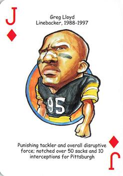 2011 Hero Decks Pittsburgh Steelers Football Heroes Playing Cards #J♦ Greg Lloyd Front