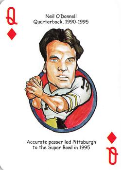 2011 Hero Decks Pittsburgh Steelers Football Heroes Playing Cards #Q♦ Neil O'Donnell Front