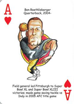 2011 Hero Decks Pittsburgh Steelers Football Heroes Playing Cards #A♥ Ben Roethlisberger Front
