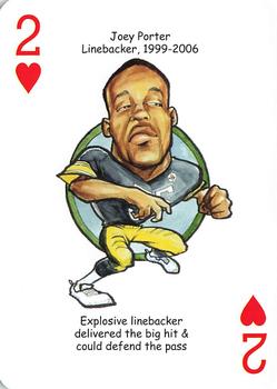 2011 Hero Decks Pittsburgh Steelers Football Heroes Playing Cards #2♥ Joey Porter Front