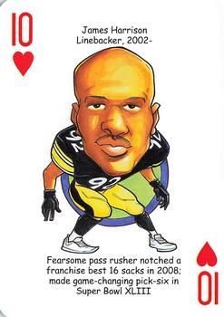 2011 Hero Decks Pittsburgh Steelers Football Heroes Playing Cards #10♥ James Harrison Front