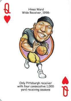 2011 Hero Decks Pittsburgh Steelers Football Heroes Playing Cards #Q♥ Hines Ward Front