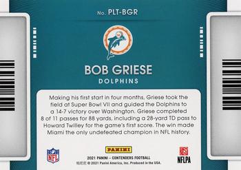 2021 Panini Contenders - Playoff Tickets #PLT-BGR Bob Griese Back