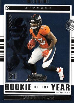 2021 Panini Contenders - Rookie of the Year Contenders #ROY-JWI Javonte Williams Front