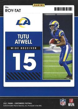 2021 Panini Contenders - Rookie of the Year Contenders #ROY-TAT Tutu Atwell Back