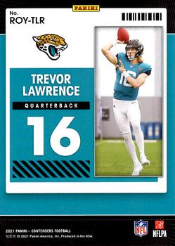 2021 Panini Contenders - Rookie of the Year Contenders #ROY-TLR Trevor Lawrence Back