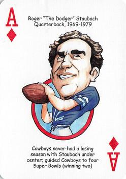 2006 Hero Decks Dallas Cowboys Football Heroes Playing Cards #A♦ Roger Staubach Front