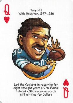 2006 Hero Decks Dallas Cowboys Football Heroes Playing Cards #Q♥ Tony Hill Front