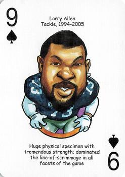 2006 Hero Decks Dallas Cowboys Football Heroes Playing Cards #9♠ Larry Allen Front