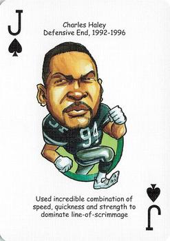2006 Hero Decks Dallas Cowboys Football Heroes Playing Cards #J♠ Charles Haley Front