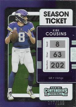 2021 Panini Contenders - Playoff Ticket #64 Kirk Cousins Front