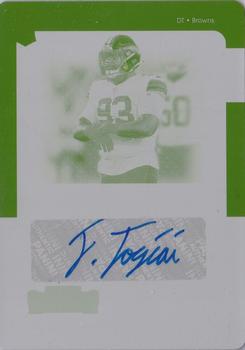 2021 Panini Contenders - Printing Plates Yellow #272 Tommy Togiai Front
