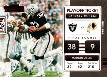 2021 Panini Contenders - Playoff Tickets Ruby #PLT-MAL Marcus Allen Front